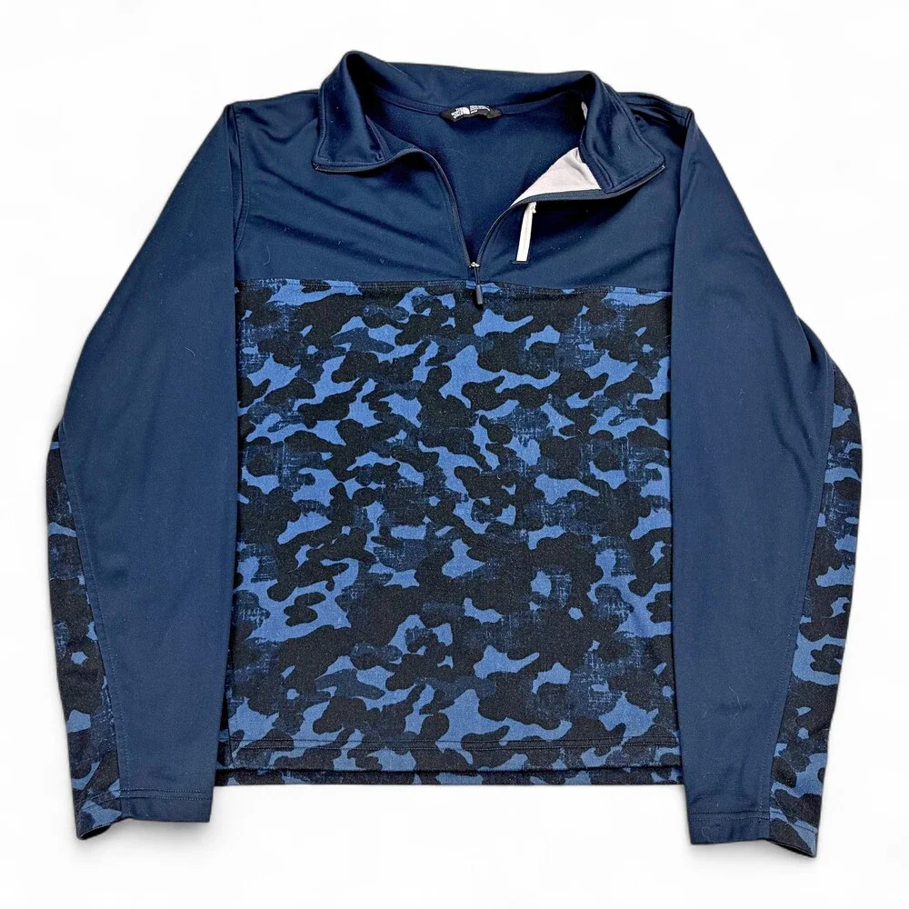 The North Face‎ Men's M Lightweight Half-Zip Shirt Jacket Navy Camo